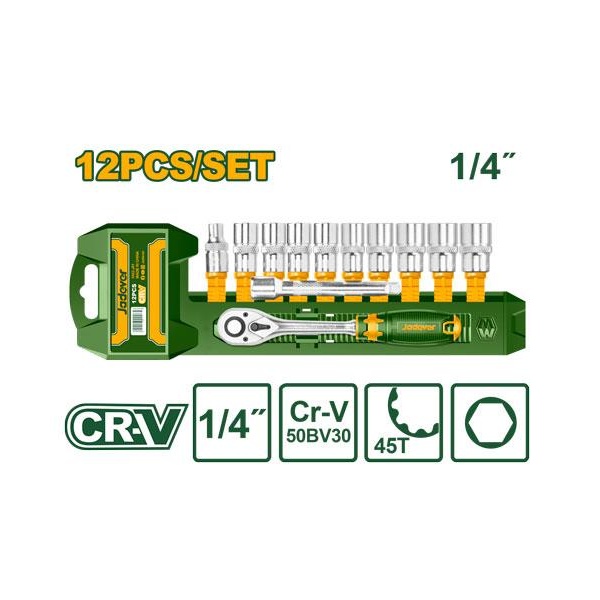 SET SOCKET 1/4" 12 PZAS  JADEVER