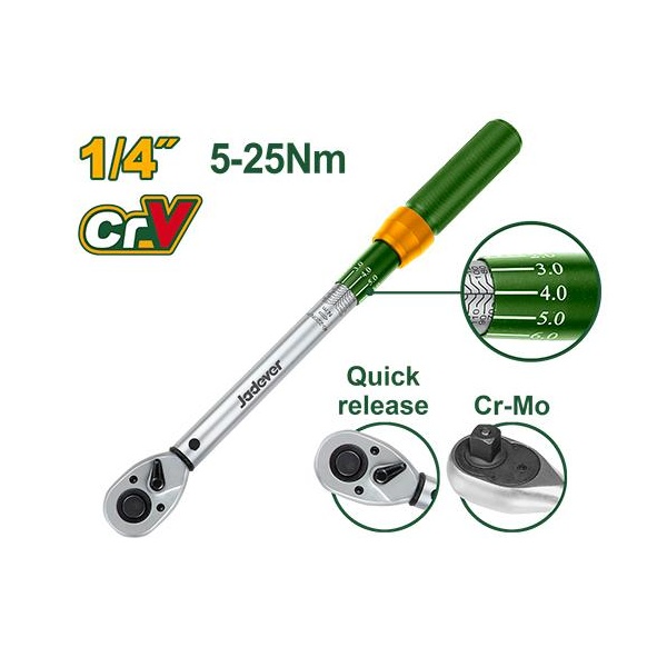 TORQUIMETRO RATCHET CLIC 46113 5-25NM TORQUE JADEVER