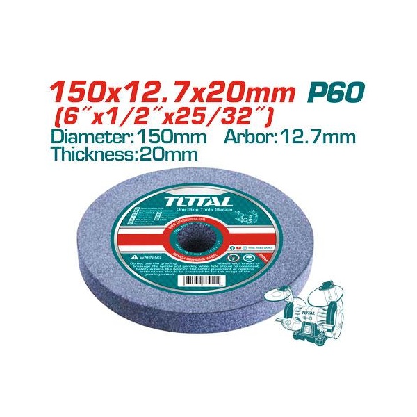 DISCO DE PIEDRA ESMERIL 7X20MM P60 TOTAL