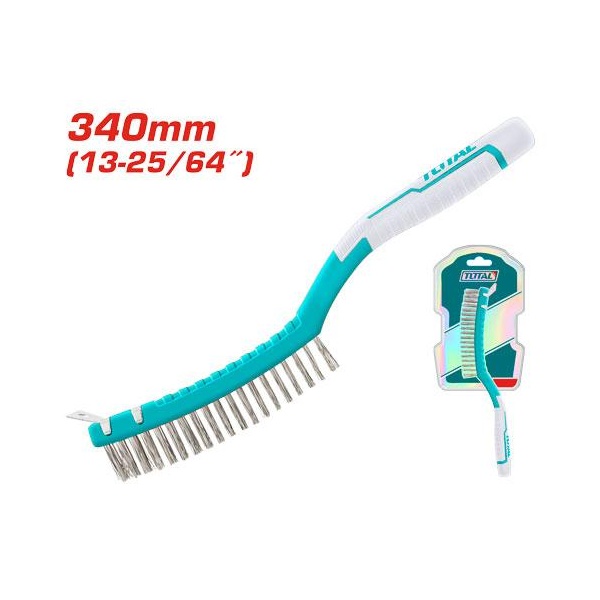 CEPILLO DE ALAMBRE CON MANGO PLASTICO 3 FILAS  TOTAL