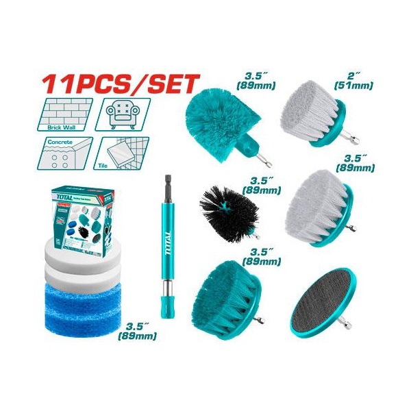 JUEGO DE CEPILLO DE CERDAD MEDIANAS 2", 3.5" (11PZAS)    TOTAL