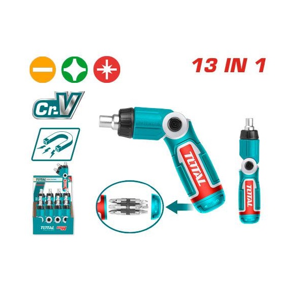 DESTORNILLADOR CON RATCHET CON PUNTAS INTERCAMBIABLES 13 EN 1