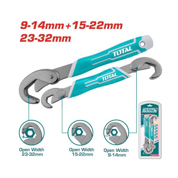 JUEGO DE LLAVE INGLESA PICO DE LORO DOBLE TOTAL