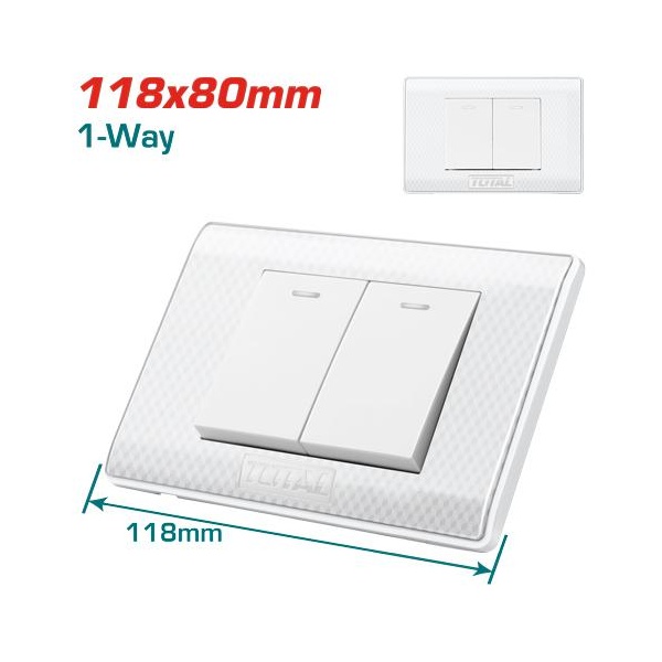 INTERRUCTOR DOBLE 16A 110/250V MODERNO BLANCO TOTAL