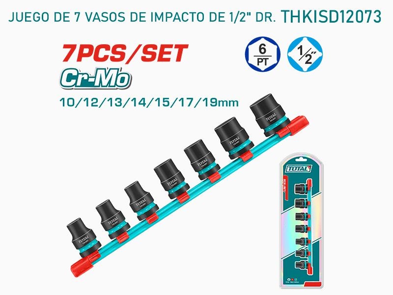 SET DE COPAS DE IMPACTO DE 1/2" 07 PZS  TOTAL