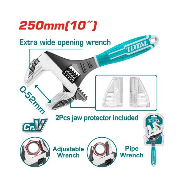 LLAVE AJUSTABLE 2-1 10" 250 MM  TOTAL