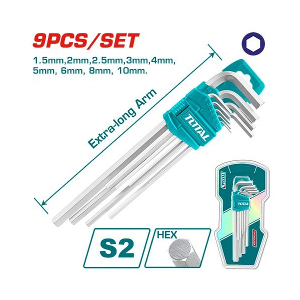 [THT106192] LLAVE L LARGAS 9 PZS  TOTAL