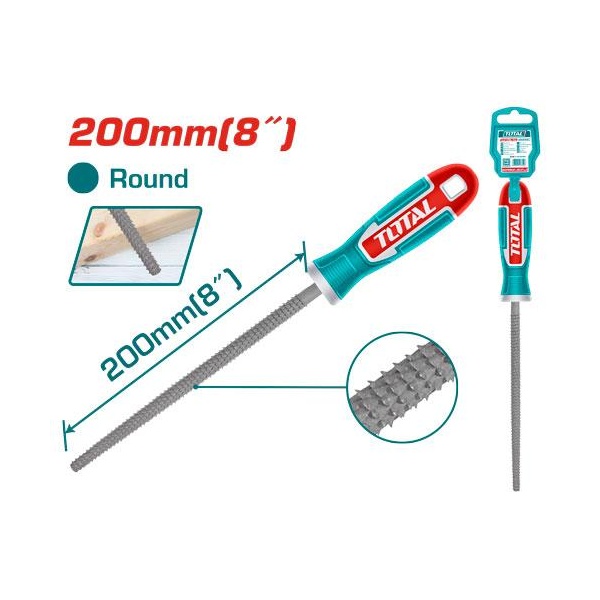 LIMA REDONDA PARA MADERA 200 MM  TOTAL