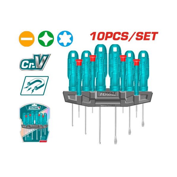 SET DESTORNILLADORES 10 PCS  TOTAL