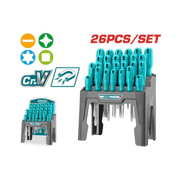 SET DESTORNILLADORES 26 PCS  TOTAL