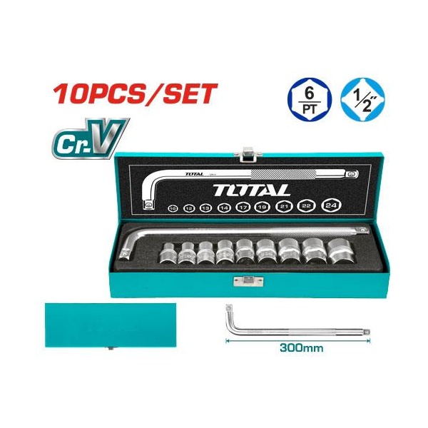 JUEGO DE SOCKET 1/2" SET 10 PCS TOTAL