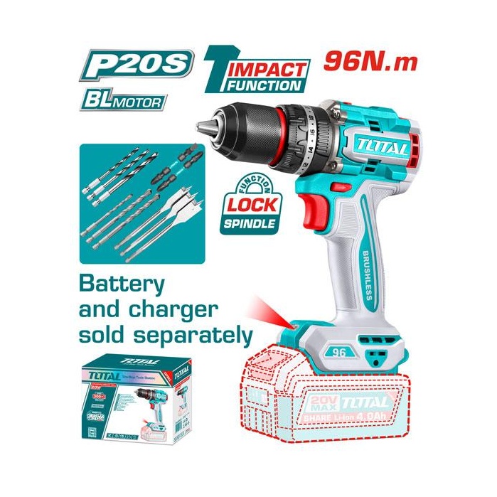 TALADRO INALAMBRICO DE IMPACTO 20 V  TOTAL