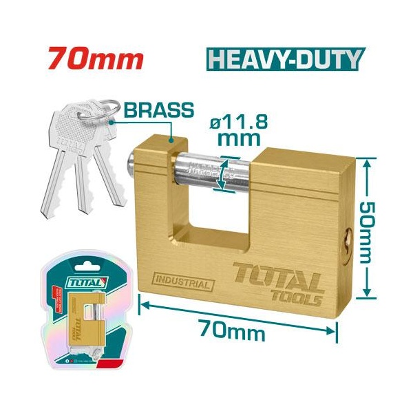 CANDADO BRONCE ANTICIZALLA 70MM TOTAL
