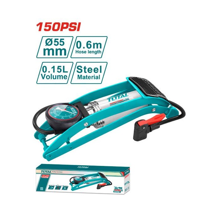 BOMBA DE PIE PARA INFLAR 120/150 PSI  TOTAL