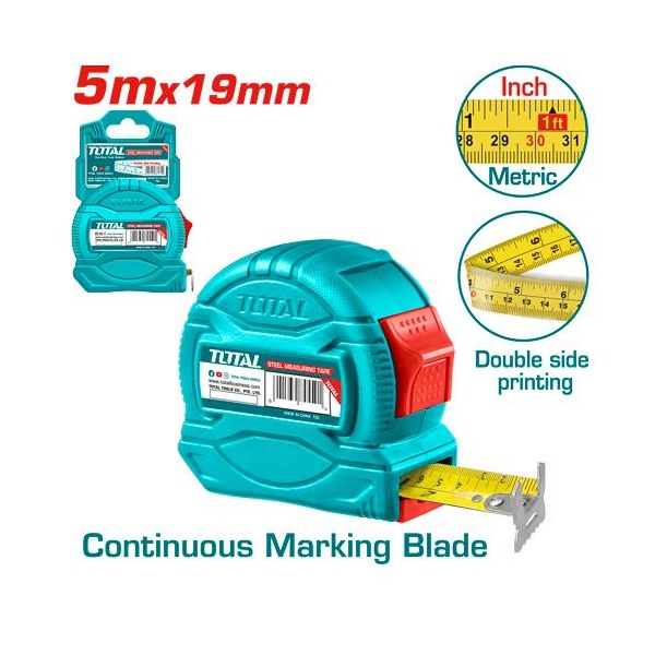 CINTA METRICA 5MX19MM  TOTAL