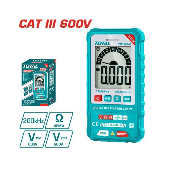 MULTÍMETRO DIGITAL INTELIGENTE 600V FUNCIÓN AC/DC TOTAL