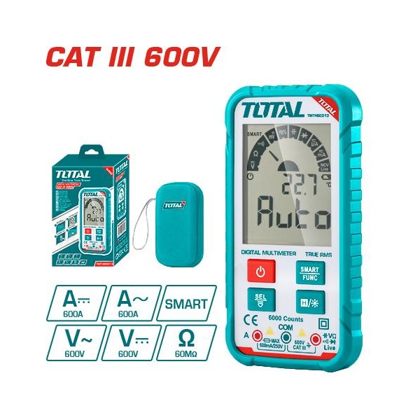 MULTIMETRO DIGITAL 6000 DIGITOS CAT III 600V TOTAL