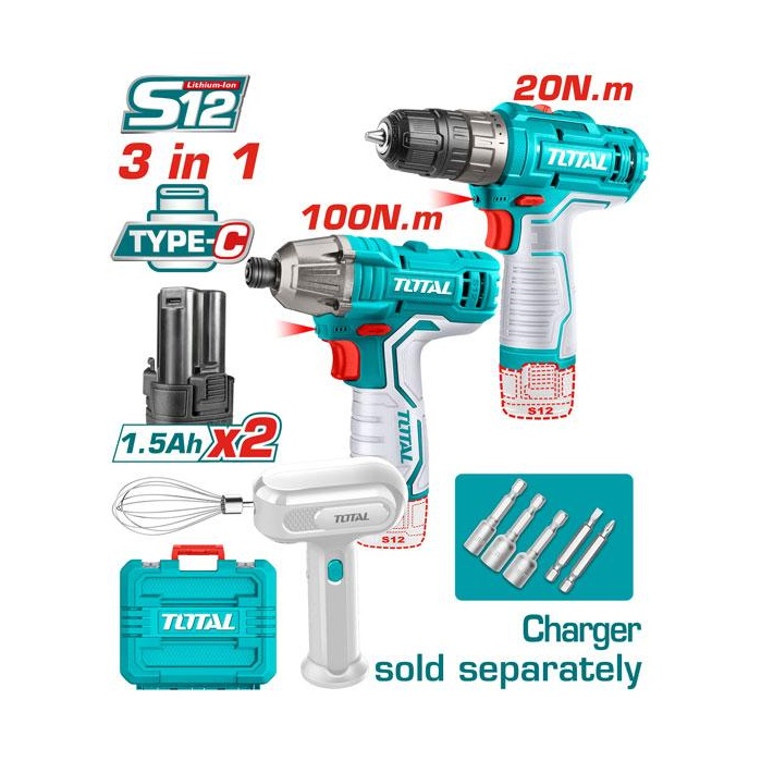 KIT DE TALADRO COMBO 3 PIEZAS         TOTAL