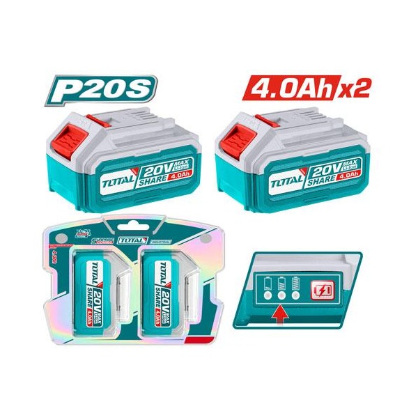 JUEGO DE 2  BATERÍAS INALÁMBRICAS 20V 4.0AH