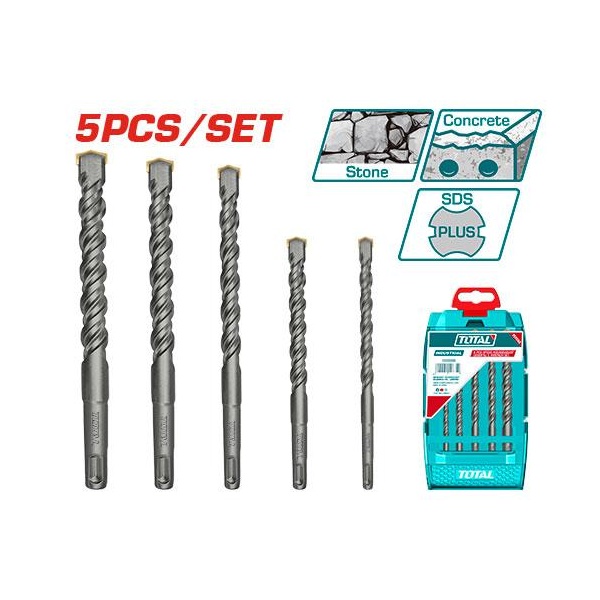 SET DE BROCA CONCRETO P/TALADRO DE IMPACTO 1/4-15/32"  TOTAL