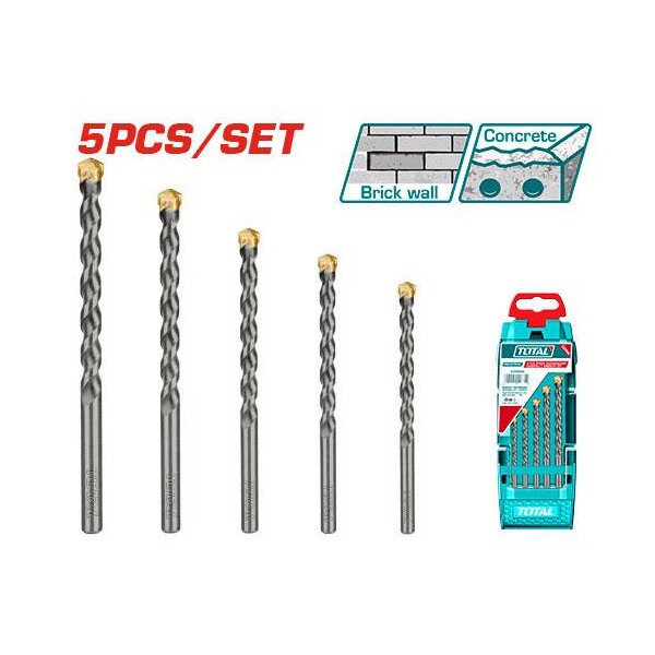 JUEGO DE BROCAS PARA CONCRETO 5 PCS TOTAL