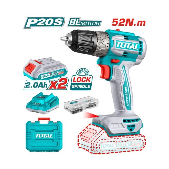 TALADRO INALÁMBRICO 20V (1/32-3/8")0-550/0-2000RPM   TOTAL