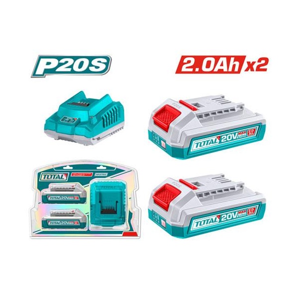 JUEGO DE BATERIA Y CARGADOR RAPIDO 20V  TOTAL