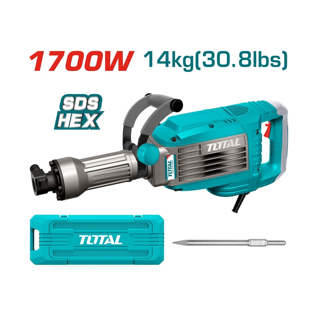 [UTH217068] MARTILLO DEMOLEDOR 1700W 50J 14KGS SDS TOTAL