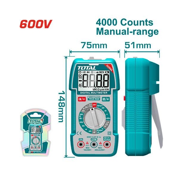 MULTIMETRO DIGITAL 2000 COUNTS RMS