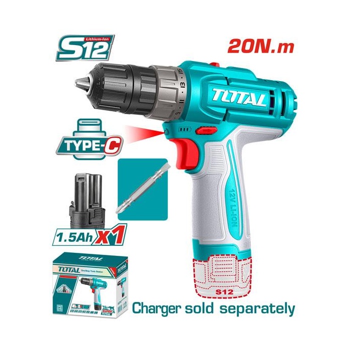 [TDLI122061] TALADRO 12V DE DOS VELOCIDADES: 0-400 / 0-1500 RPM