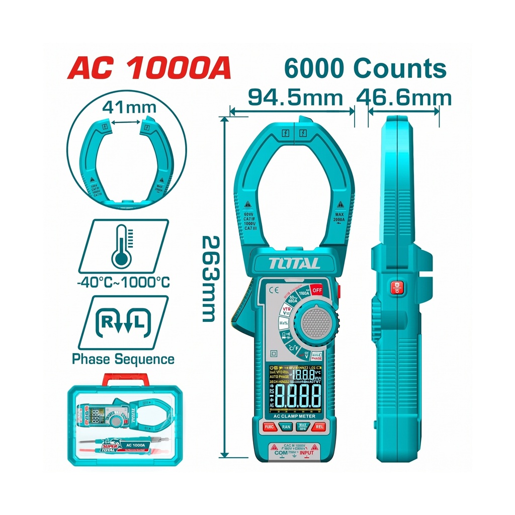 PINZA AMPERIMETRICA 1000A TOTAL