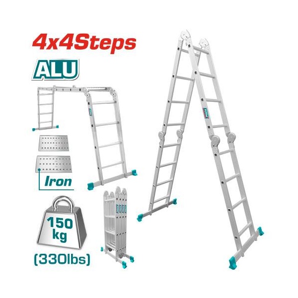 [THLAD04441] ESCALERA MULTIPOSICION 4X4 DE ALUMINIO TOTAL