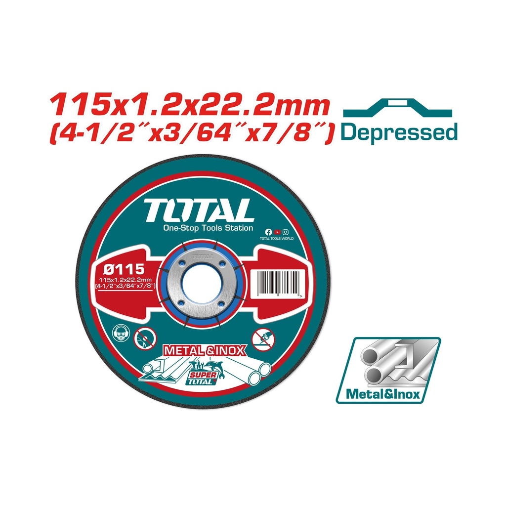 [TAC2121152] DISCO CORTE METAL Y ACERO INOXIDABLE 37260 TOTAL