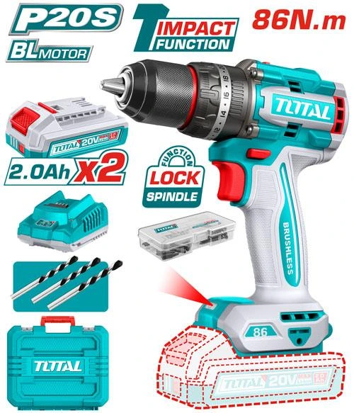 [UTIDLI208687] TALADRO INALAMBRICO TOTAL 20V 86NM TOTAL