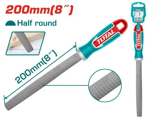 [THT91686] LIMA MEDIA CAÑA PARA MADERA 200MM(8'')  TOTAL