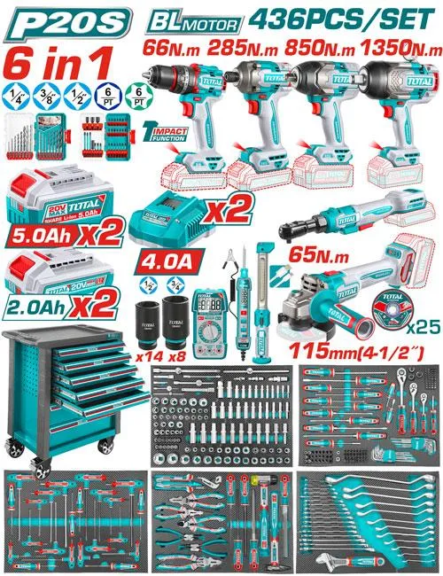 [UTHPTCS84362] CAJA DE HERRAMIENTAS DE 436 PIEZAS HERRAMIENTAS MANUALES E INALÁMBRICAS   TOTAL