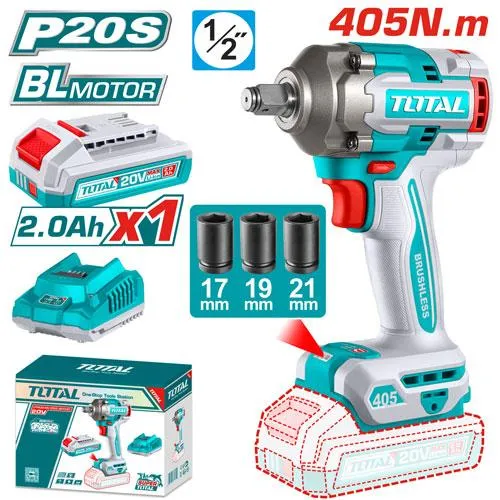 LLAVE IMPACTO DADO CUADRADO 1/2" 20V	  TOTAL