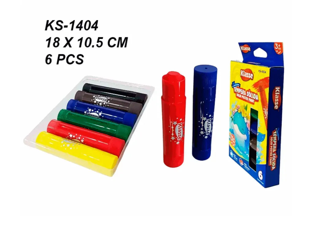TEMPERA X 6 PCS COLORES SOLIDOS KLASSE