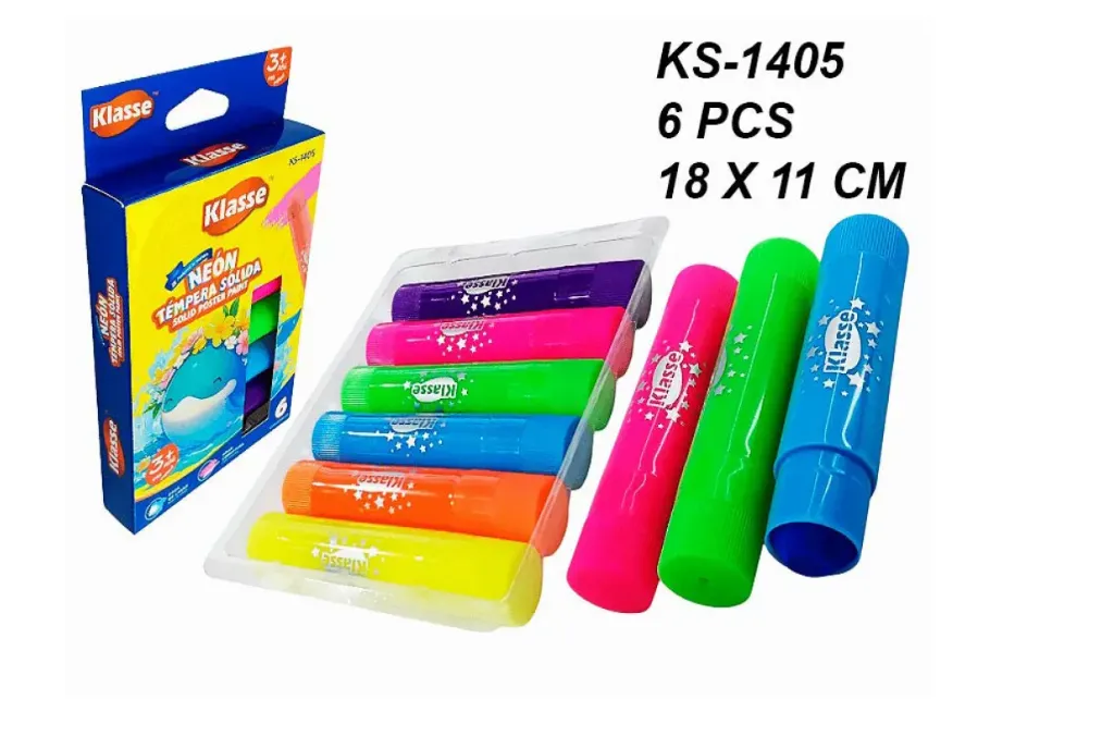 TEMPERA X 6 PCS COLORES NEON KLASSE