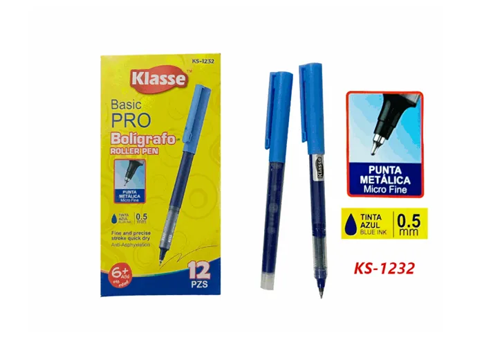 KS-1232 BOLIGRAFO AZUL PUNTA METAL X 12 PCS  KLASSE