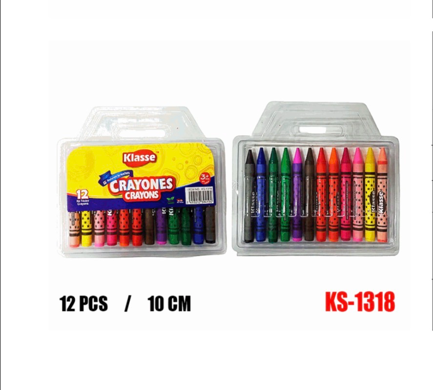 [KS-1318] CRAYON JUMBO X 12 PCS ESTUCHE PLASTICO   KLASSE