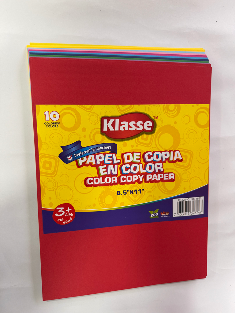 HOJA DE COLORES 8.5X11 X 100 PCS   KLASSE