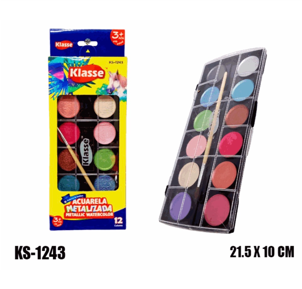 ACUARELA METALIZADA X 12 PCS  KLASSE