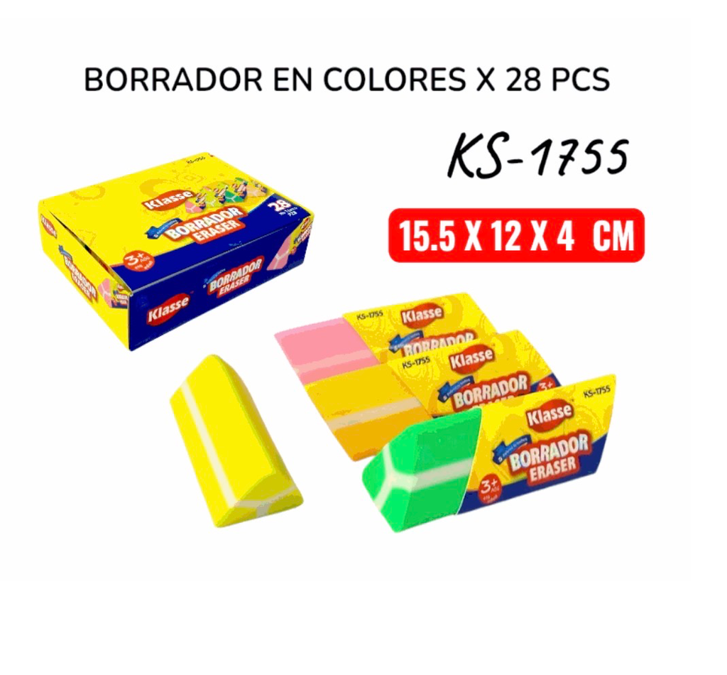 BORRADOR DE COLORES X 28 PCS   KLASSE