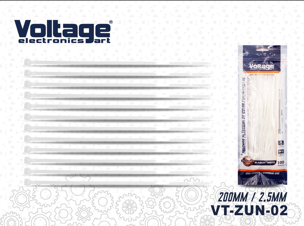 TIRRAP 2.5X200 BLANCO 100PCS/SET